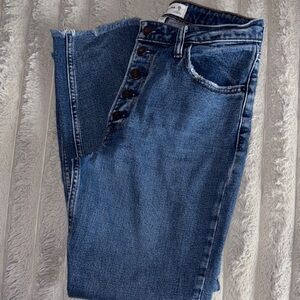 Abercrombie & Fitch High-Rise Button-Fly Anke Length Jeans Size 2👖Curve Love 💙